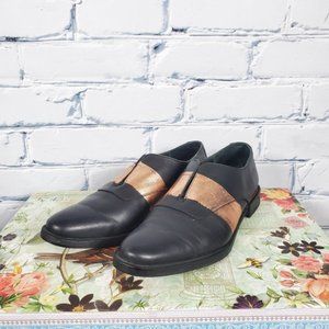 Miista Marta Black and Rose Gold Loafers